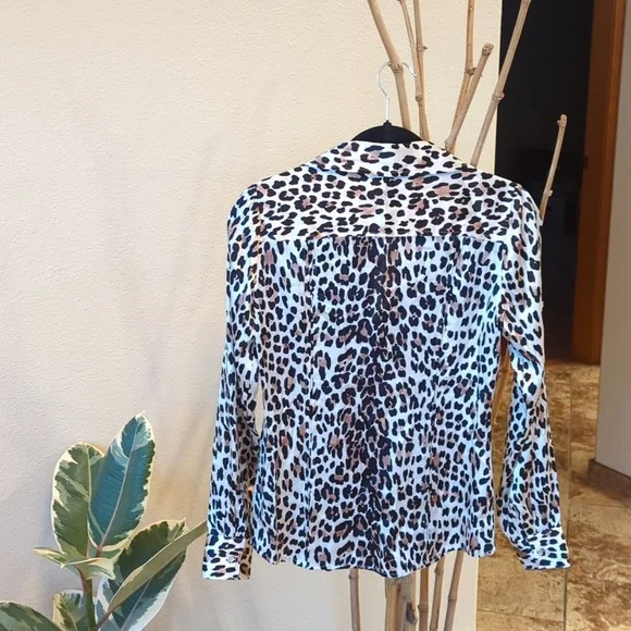 2 Silk WHBM Leopard Blouse - Picture 2 of 8